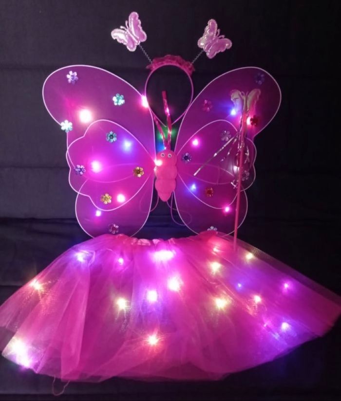Deguisement papillon rose fushia LED 3-6ans - photo numéro 4