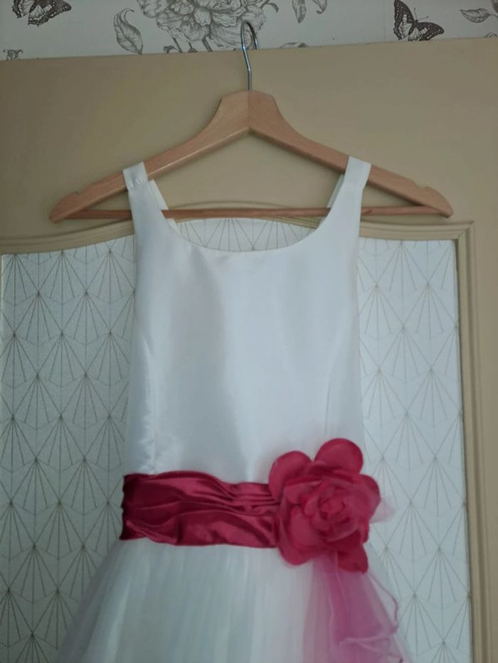 Magnifique robe de cérémonie nettoyée fille avec gilet comme neuve portée 2h point mariage 12 ans - photo numéro 7
