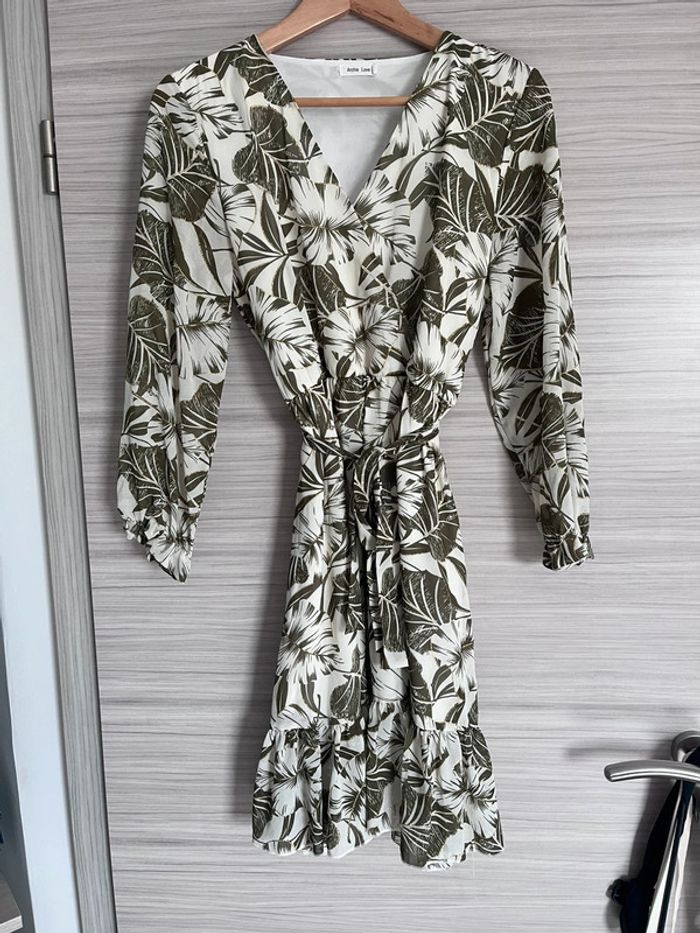 Robe imprimé feuilles, taille M/L – Style tropical chic