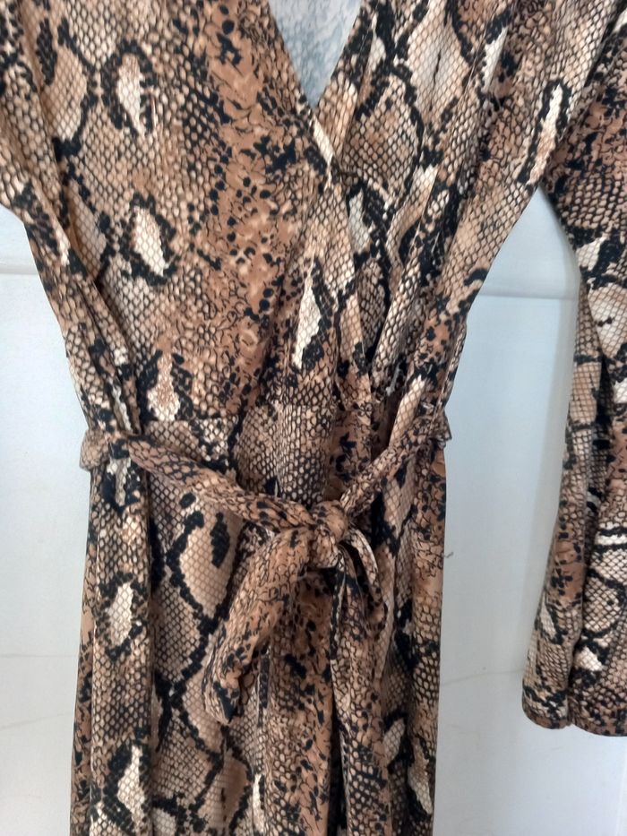 Robe manches longue léopard maron taille 36/38 - photo numéro 3