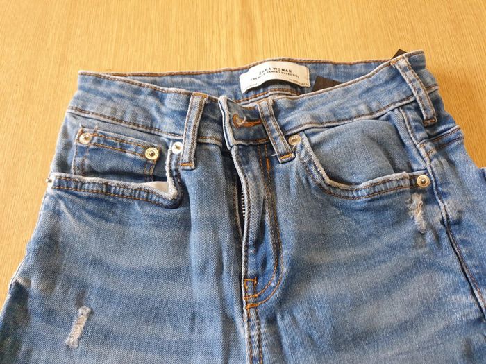 Jean femme Zara T34 long 84cm bleu - photo numéro 4