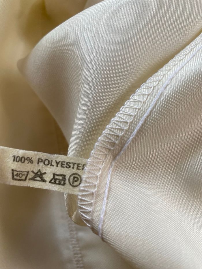 Housse traversin pour lit 2 personnes crème satiné - photo numéro 6