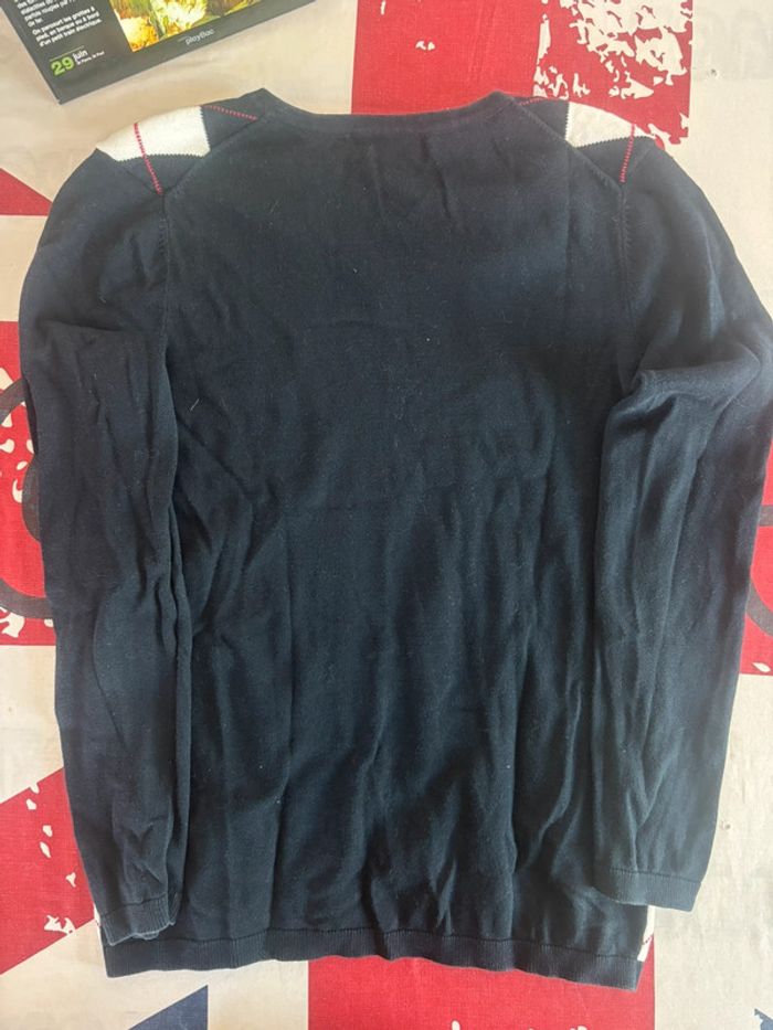 Sweat en col V Tommy Hilfiger taille M blanc à carreau bleu marine et rouge - photo numéro 9