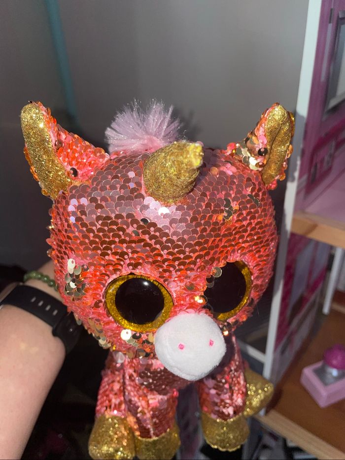 Peluche licorne à sequins - photo numéro 6