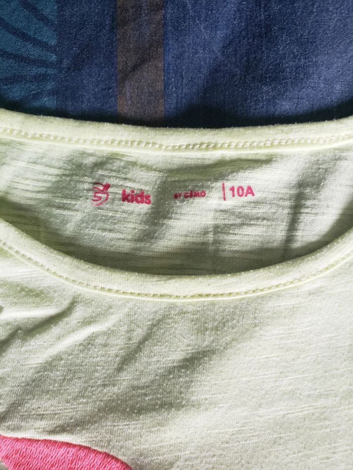 T shirt manches courtes jaune gemo 10 ans - photo numéro 3