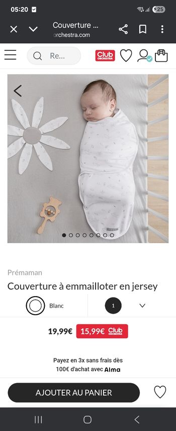 Couverture à emmailloter en jersey

Prémaman
