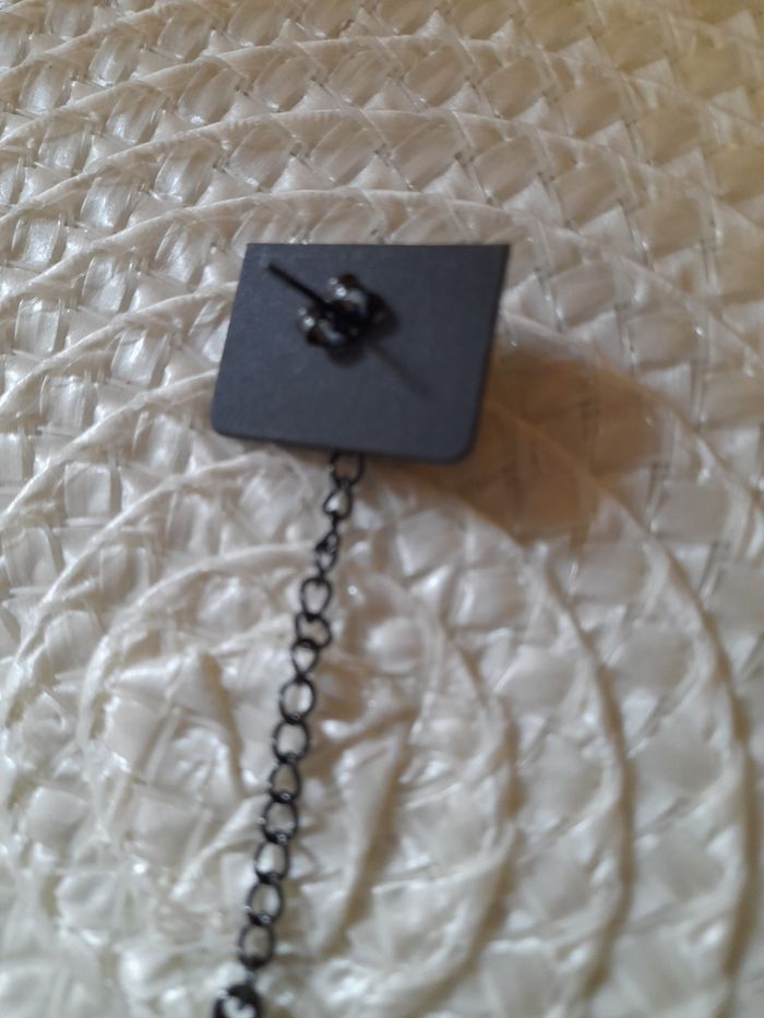 Boucle d oreille pendante plume - photo numéro 3