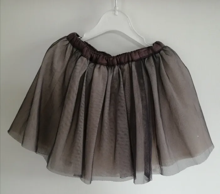 Jupe en tulle tape à l'œil beige marron pailleté - photo numéro 5