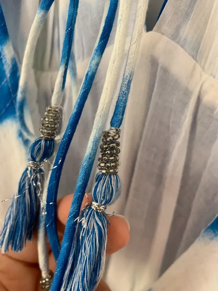 Robe dos nus blanche et bleu Goa taille L - photo numéro 10