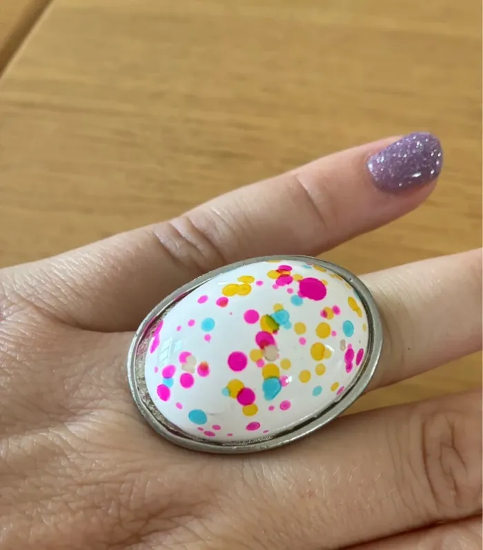 Bague fantaisie multicolore - photo numéro 2