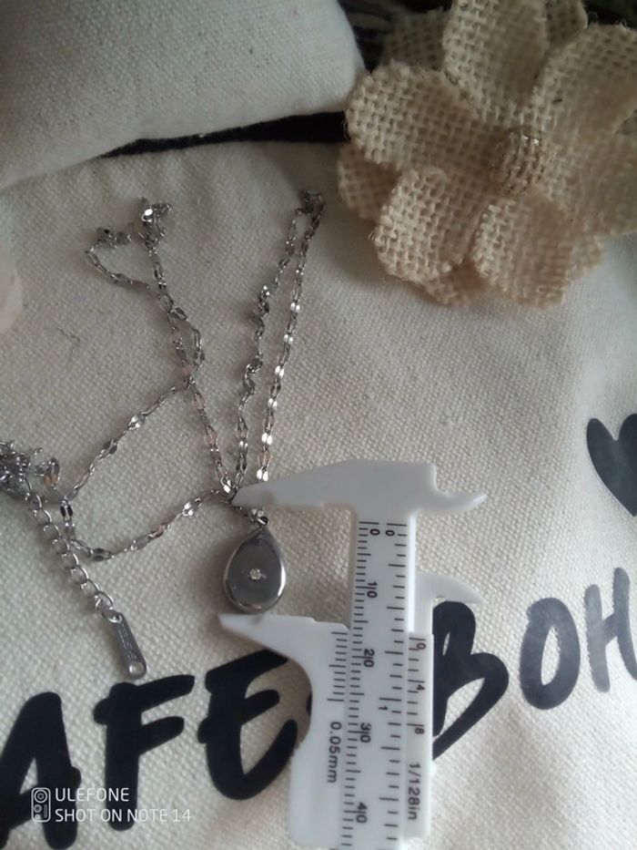 Collier bohème argenté avec zircon - photo numéro 2