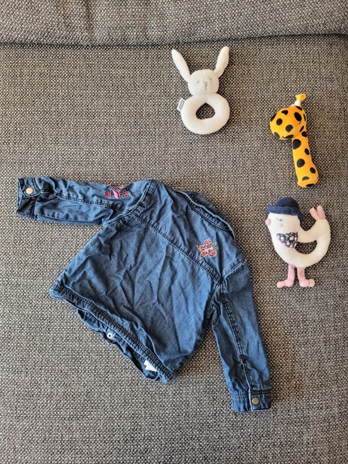 Veste en jean brodée fille 9 mois - photo numéro 8