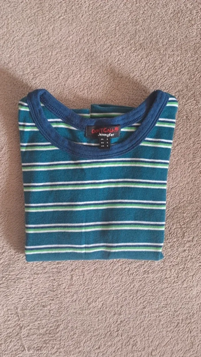 T-shirt manche courte rayé/ T-shirt manche courte/ T-shirt rayures - photo numéro 6