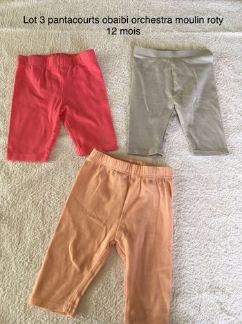 Lot 3 pantacourt 12 mois