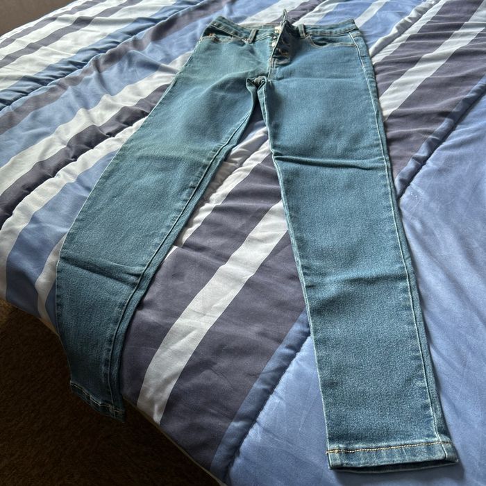 JEAN BLEU  TAILLE HAUTE TAILLE 38, slim élastique - photo numéro 2