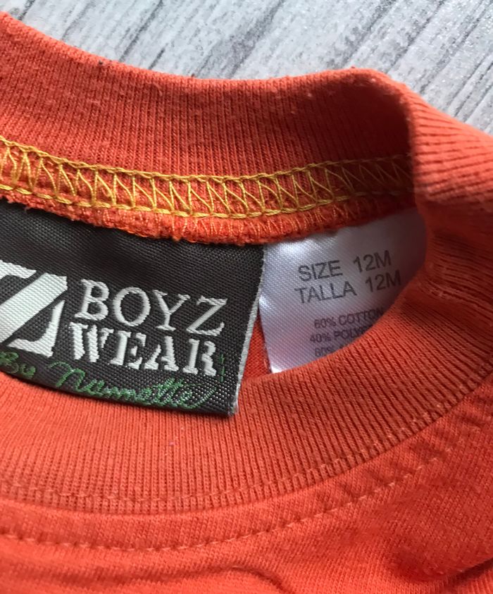 Tee shirt orange 12 mois Boyz Wear - photo numéro 3