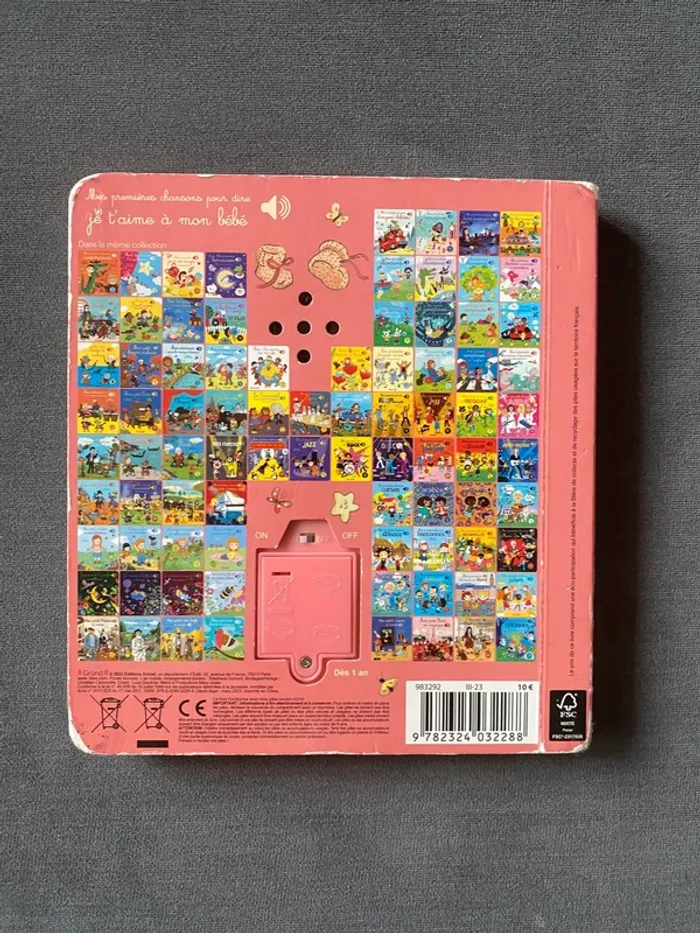 Livre sonore mes premières chansons pour dire je t'aime à mon bébé - photo numéro 2