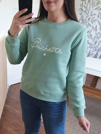 Sweat molletonné Bichette vert d'eau Taille M