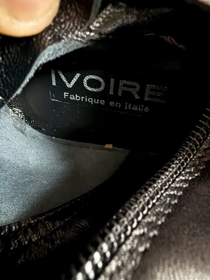 Botte mi-haute en cuir ivoire Taille 37 - photo numéro 6