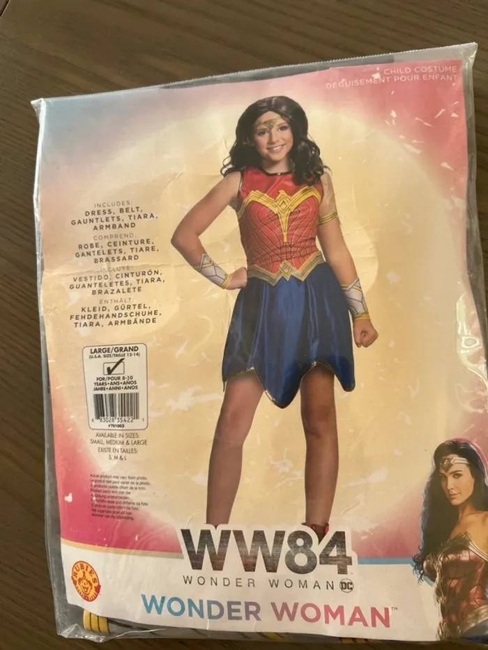 Déguisement fille Wonder woman super héroïne 8/10 ans
