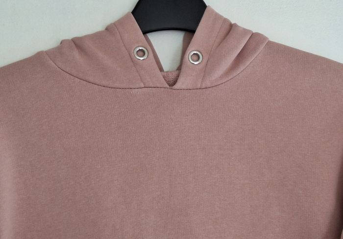 Sweat à capuche couleur unie rose - photo numéro 2