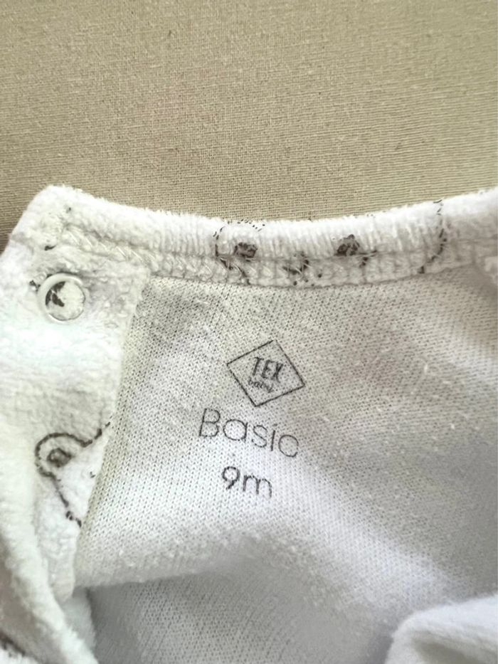 Pyjama une pièce en velours Tex 9 mois 71 cm - photo numéro 4