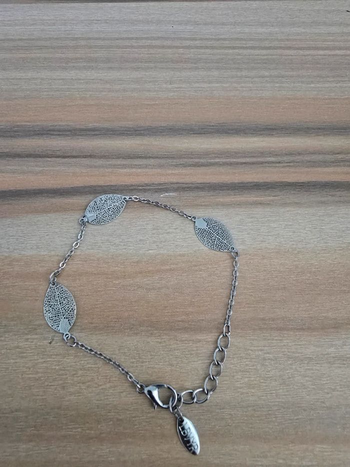 Bracelet feuille argenté - photo numéro 5
