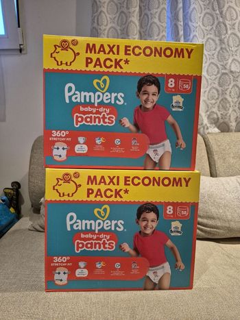 2 maxi pack pampers baby dry pants taille 8 116 couches