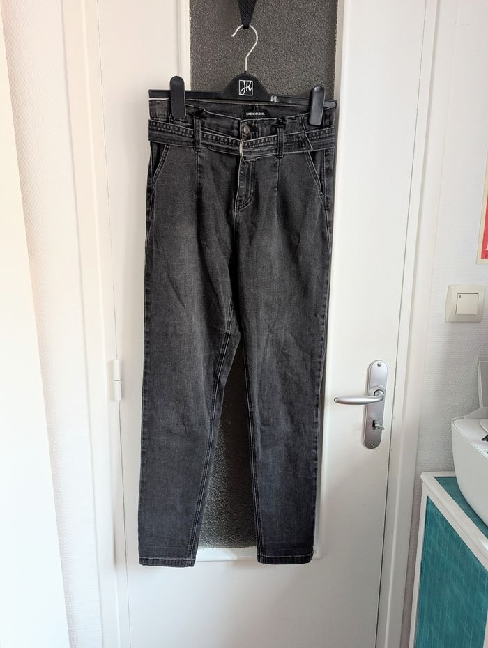 Jean noir taille haute cache cache taille 36 élastique