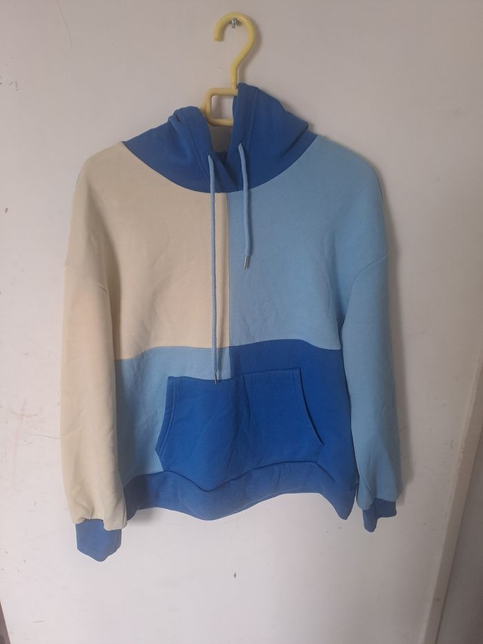 Sweat à capuche beige bleu Shein Taille S - photo numéro 2