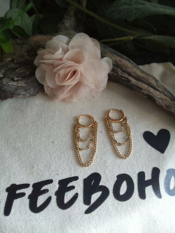 Créoles triples chaînes en acier inoxydable