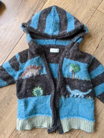 Gilet laine dinosaures