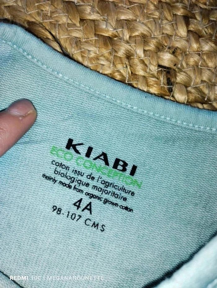 🌊 Robe Bleue Vert d'eau Say No to Plastic – Taille 4 ans Kiabi 🌊 - photo numéro 3