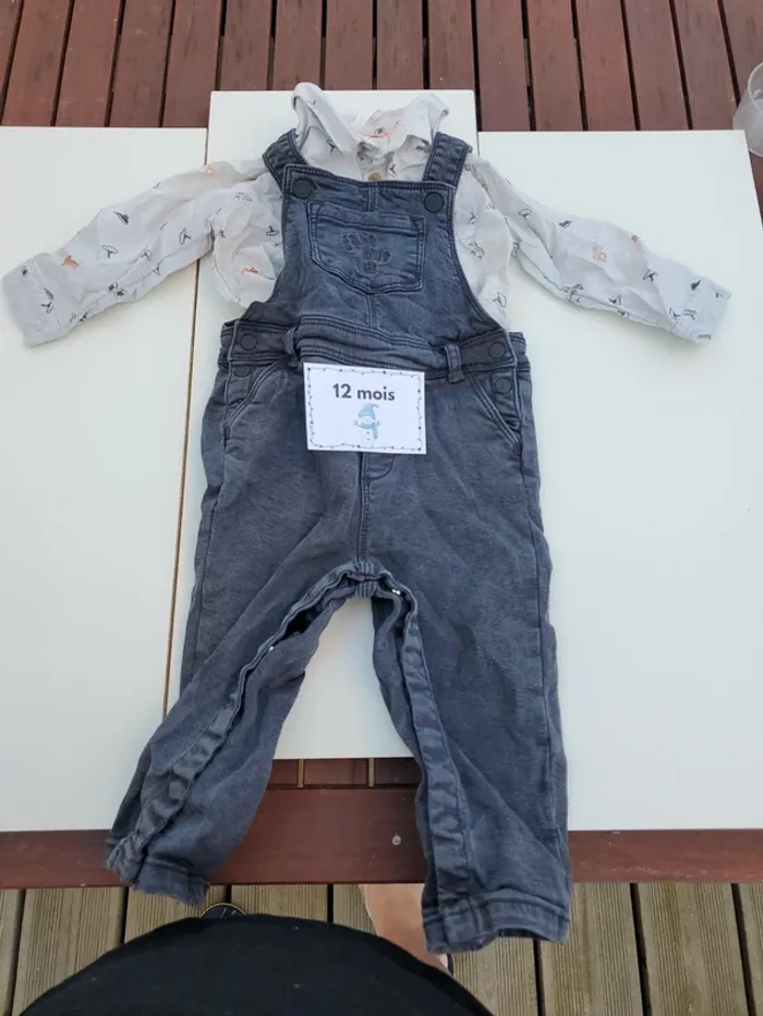 Ensemble salopette chemise
