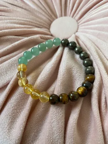 Cadeau femme Bracelet en pierre naturelle œil du tigre citrine