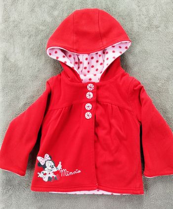 Veste rouge bébé fille Minnie Mouse Disney - polaire douce à pois – 6/9 mois