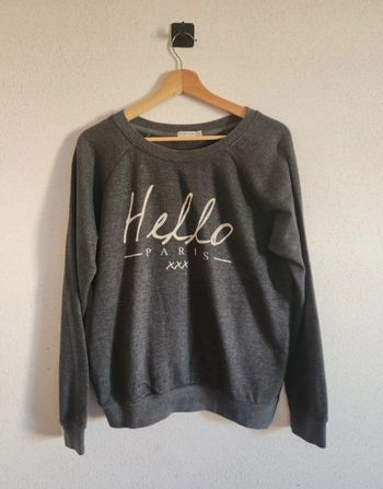 Sweat gris Bershka « Hello Paris »  Taille M