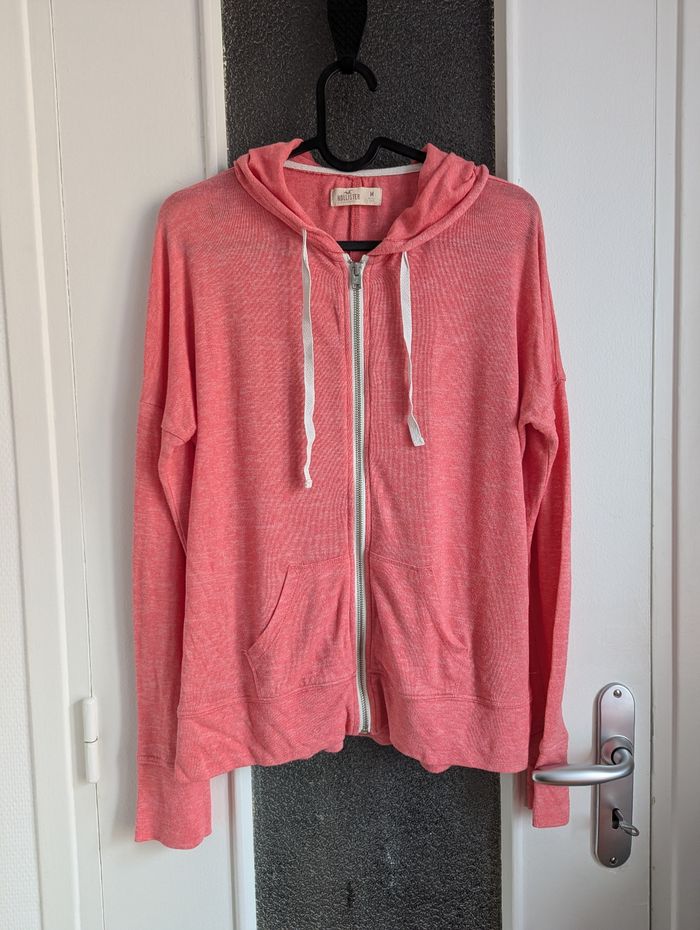 Sweat à capuche zippé rose Hollister taille M