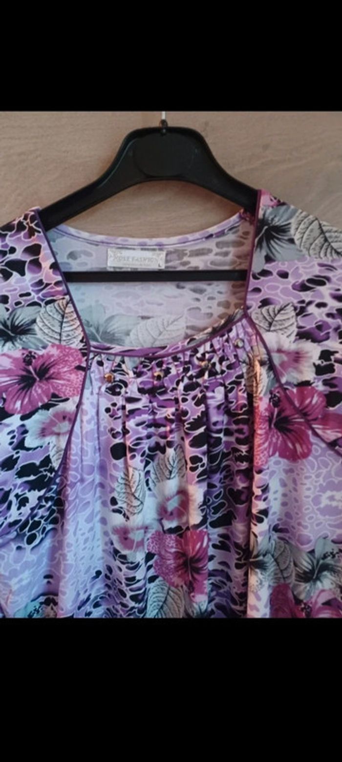 Très belle blouse neuve taille 40 violet rose marque rose fashion - photo numéro 2