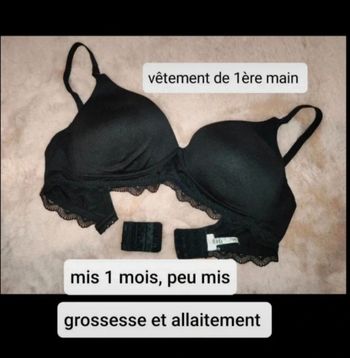 Soutien gorge grossesse et allaitement noir avec extension gémo