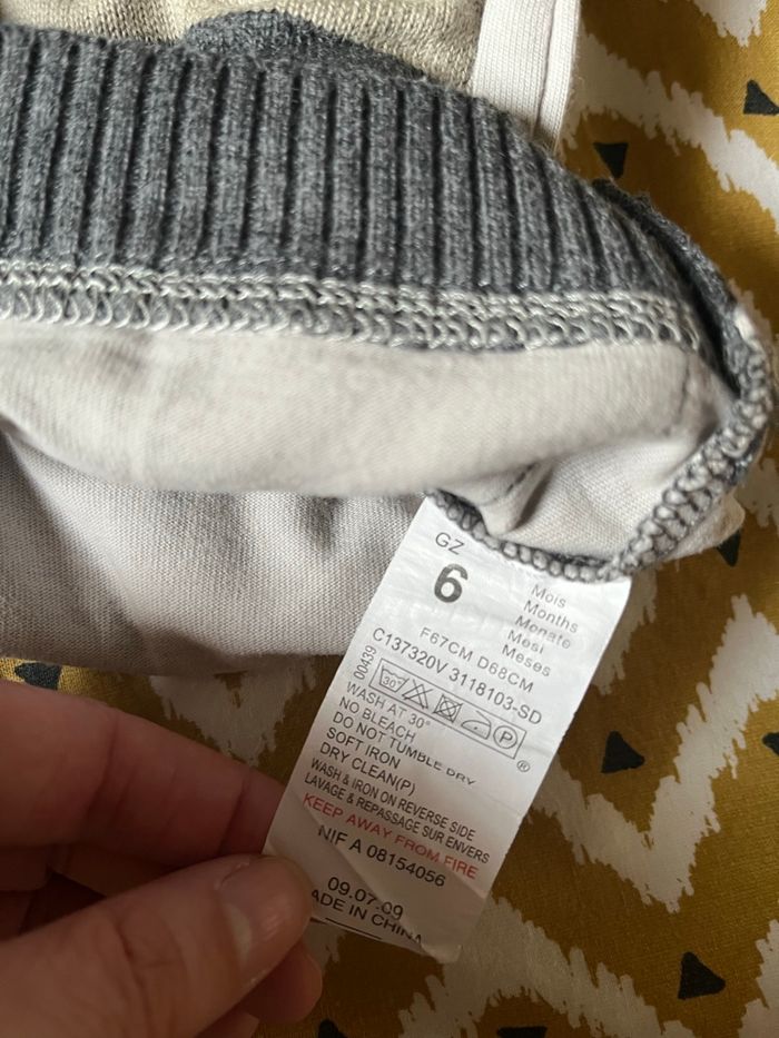 Pull 3 pommes garçon tie and dye 6 mois, gris, hiver - photo numéro 4