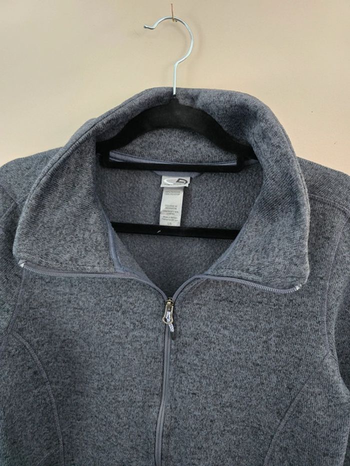 Veste polaire zippée Champion grise femme coupe cintrée col montant taille L - photo numéro 3