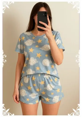 Pyjama bleu clair shein taille XL