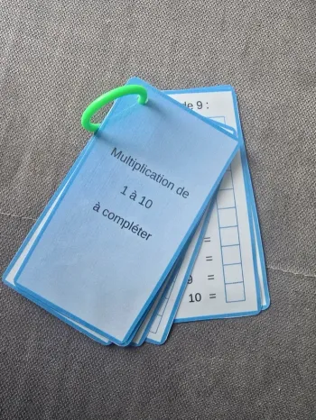 carte flash table de multiplication à compléter