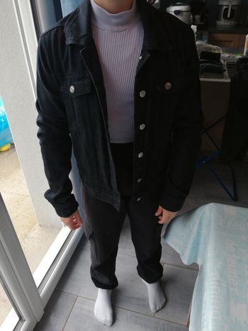Veste en jean noir taille s