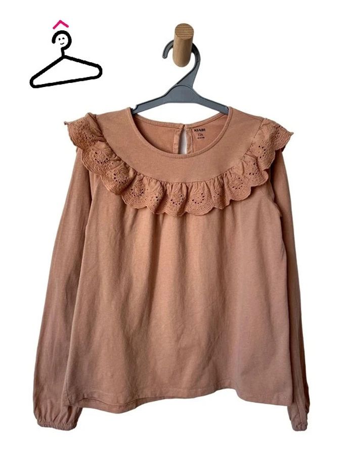 Blouse saumon à manches longues (broderie anglaise) - Kiabi 12 ans