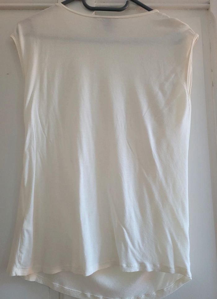 Top drapé blanc cassé H&M – Taille M - photo numéro 3