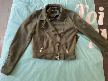 Veste en daim kaki xs