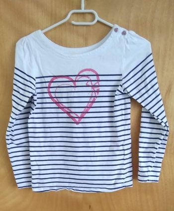 Jolie marinière avec décor coeur - Vert Baudet