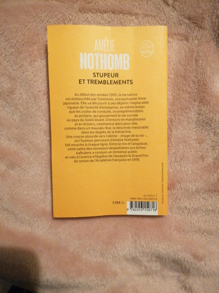 Livre de poche Amélie Nothomb stupeur et tremblement - photo numéro 2